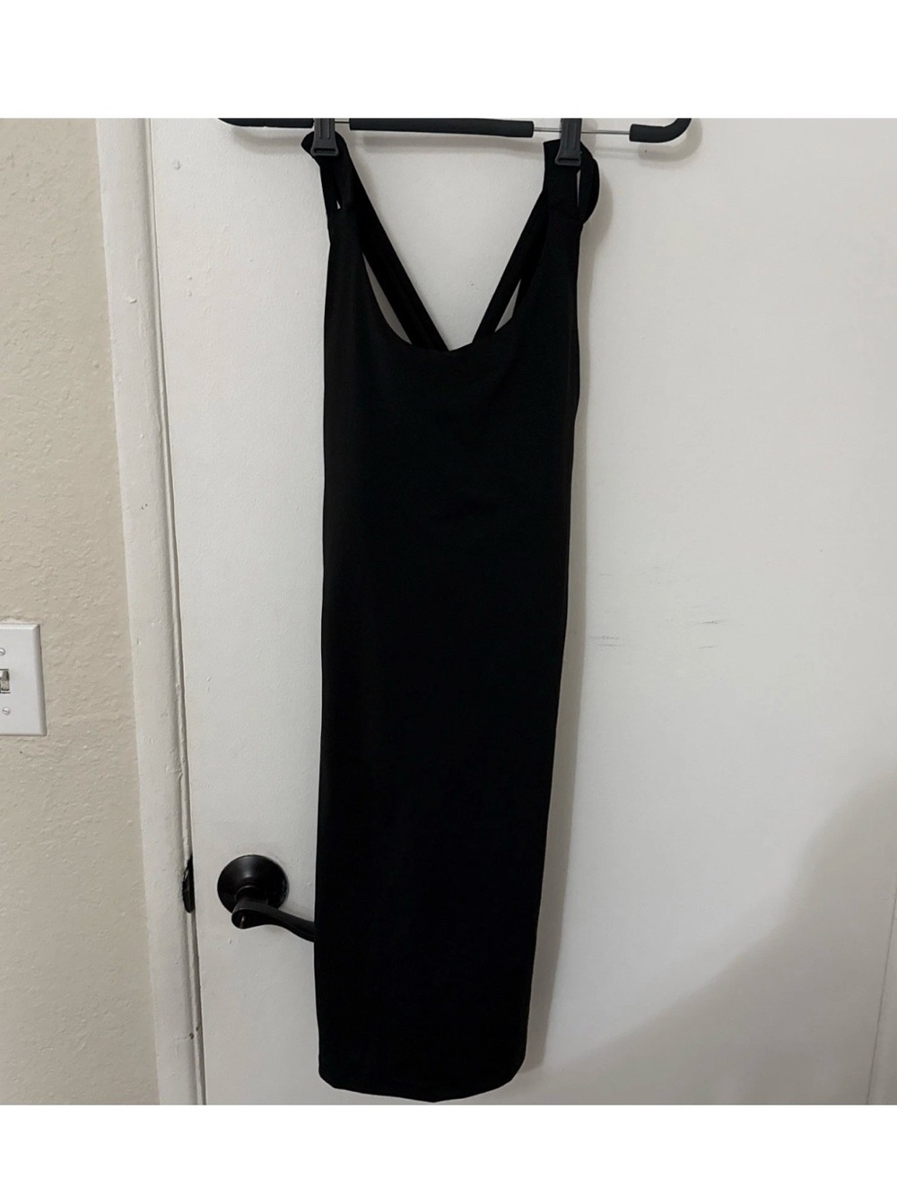 Nicole Miller Women Active Black Dress Size L Runs Smaller 82%Polyst 18%spandex